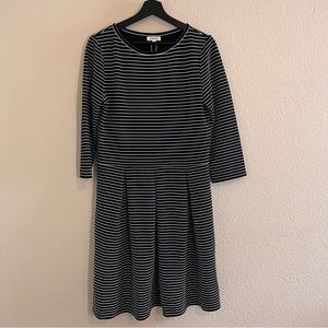 Max Studio Striped Pleated Midi Dress Size Large NWT